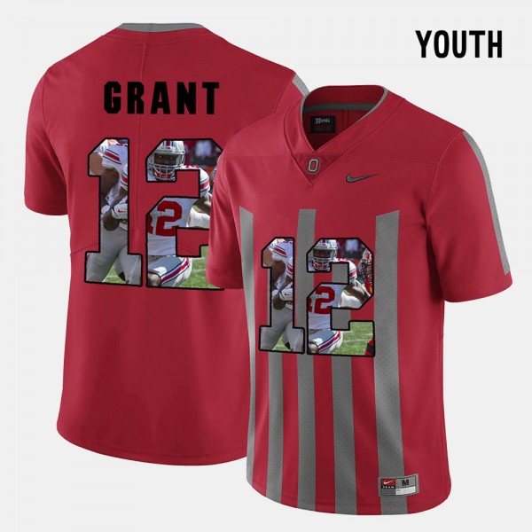 Ohio State Buckeyes Doran Grant Youth #12 Red Pictorial Fashion College Football Jersey 2404QJXS0